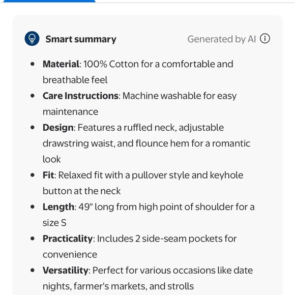 Midi Summer Dress Comfy Cinched Drawstring Waist with Pockets Blue Striped New - Picture 13 of 15